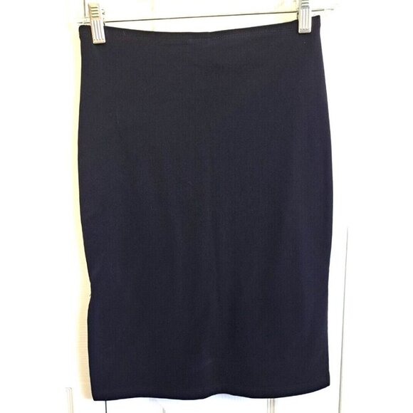 Vol. 1 Women's M Black Pull On Slinky Pencil Skirt Easy Care Work Office - Picture 1 of 5